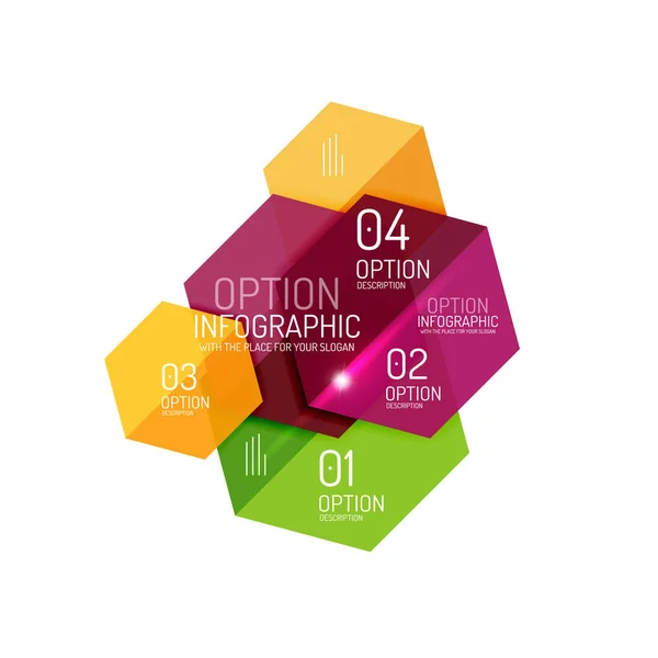 Modelli infografici moderni - forme geometriche — Vettoriale Stock