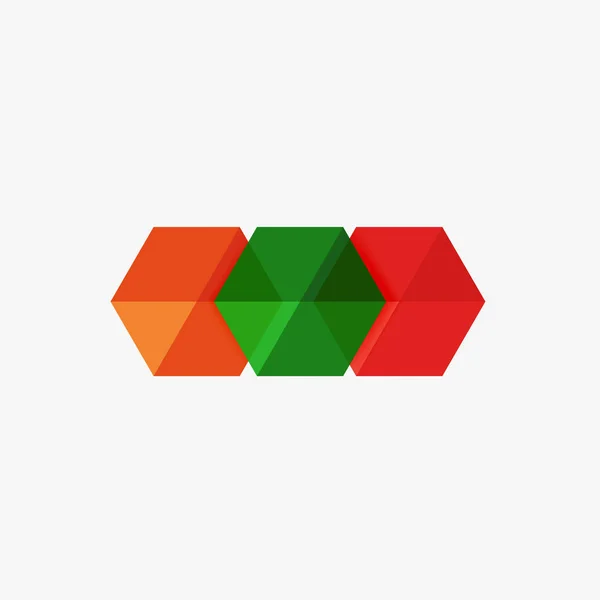 Prázdný prázdný šestiúhelník rozložení, geometrické šablonu pro text a možnosti — Stockový vektor