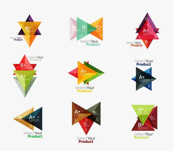 Set of triangle geometric business infographic templates — Stock Vector