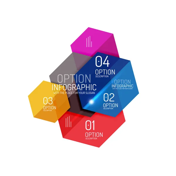 Plantillas geométricas de infografía moderna de papel — Archivo Imágenes Vectoriales