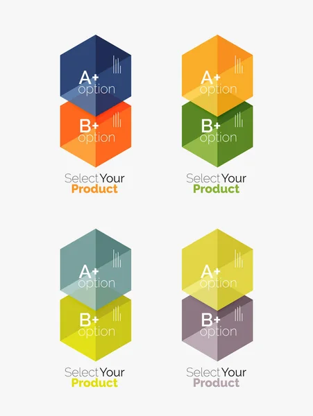 Aantal abstracte geometrische zeshoek ontwerp met opties en tekst — Stockvector