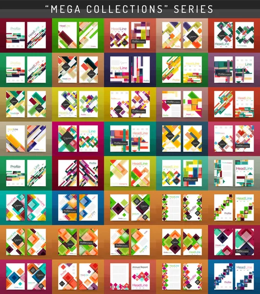 Мега колекції бізнес щорічний звіт брошура шаблони — стоковий вектор