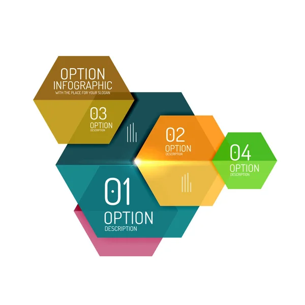 Modelli infografici moderni - forme geometriche — Vettoriale Stock