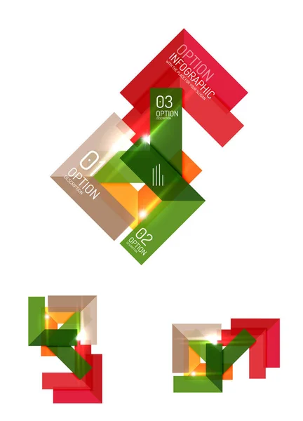 Set di layout grafici geometrici astratti — Vettoriale Stock