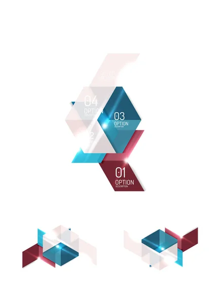 Ensemble de schémas graphiques abstraits en papier géométrique — Image vectorielle