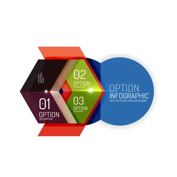 Fundo abstrato, modelos de opção infográfica geométrica — Vetor de Stock