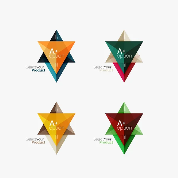 Conjunto de diseños infográficos de opciones de triángulo — Vector de stock