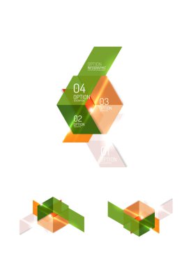 Soyut geometrik kağıt grafik düzenleri kümesi