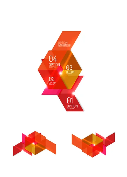 Abstrakta papper geometriska infographic mallar — Stock vektor