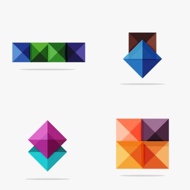 Kare arka veya içerik için Infographics kümesi