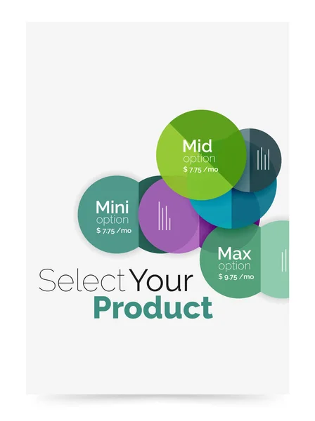 Geschäftslayout - Wählen Sie Ihr Produkt mit Beispieloptionen — Stockvektor