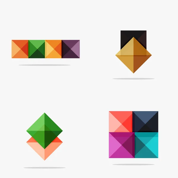 Conjunto de fondos abstractos cuadrados o infografías para contenido — Vector de stock