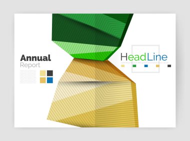 Vektör yıllık rapor geometrik şablonu