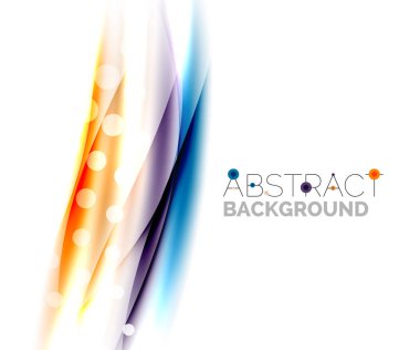 Renkli parlak ışık efektleri ile dalgalı çizgiler. Arka plan şablonu