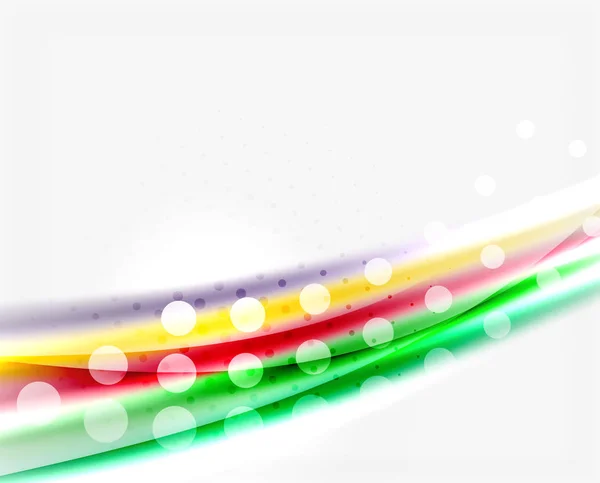 Líneas onduladas de color con efectos de luz brillante. Plantilla de fondo abstracto — Vector de stock