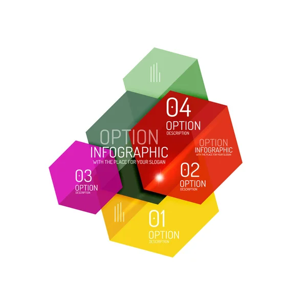 Modelli geometrici infografici moderni in carta — Vettoriale Stock