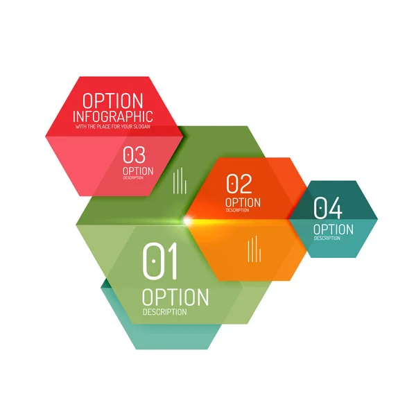 Kağıt modern Infographic geometrik şablonları — Stok Vektör