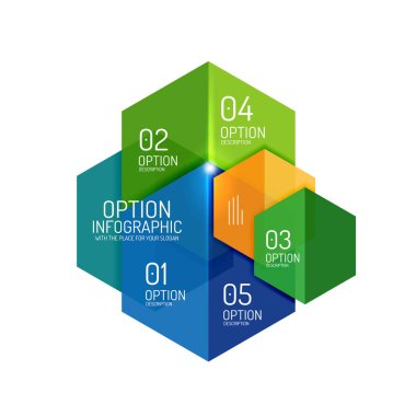 Kağıt modern Infographic geometrik şablonları