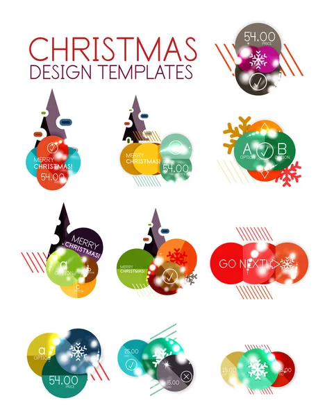 Sticker-Vorlagen für Weihnachten und Neujahr — Stockvektor