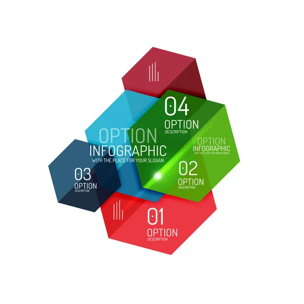 Kağıt modern Infographic geometrik şablonları — Stok Vektör