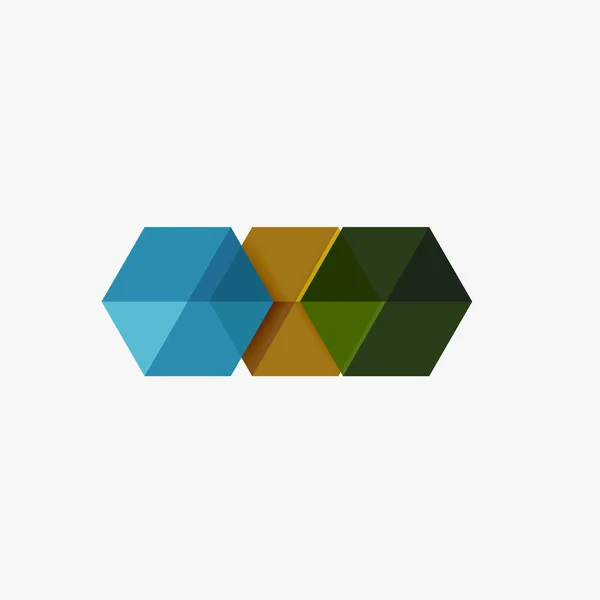 Plantillas de negocio abstractas geométricas en blanco, diseños de hexágono — Vector de stock