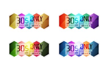 Vektör soyut geometrik satış etiketleri