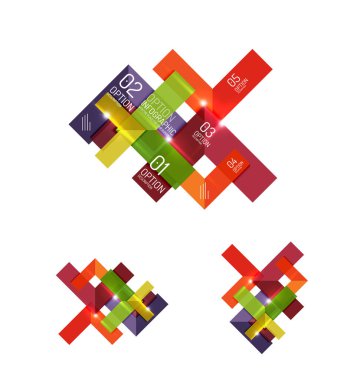 Soyut geometrik kağıt grafik düzenleri kümesi