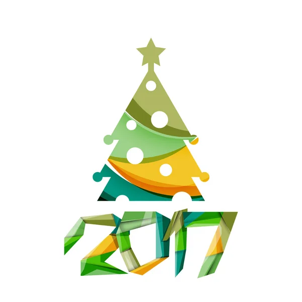 Banner geométrico de Navidad y Año Nuevo 2017 — Archivo Imágenes Vectoriales