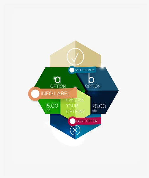 Infografika banery nowoczesny papier szablony — Wektor stockowy