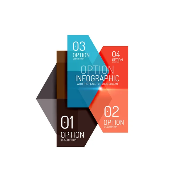 Modelos de design de layout infográfico de papel — Vetor de Stock