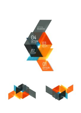 Soyut geometrik kağıt grafik düzenleri kümesi