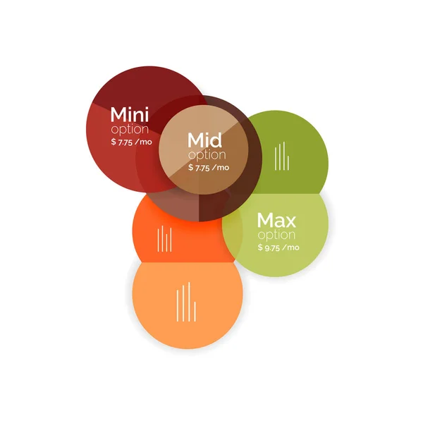 Diagramas de opción de negocio círculo — Vector de stock