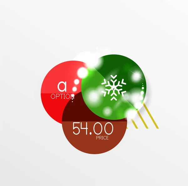 Kerstmis of Nieuwjaar promo labels en stickers — Stockvector