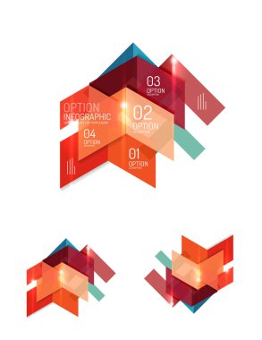 Soyut geometrik kağıt grafik düzenleri kümesi