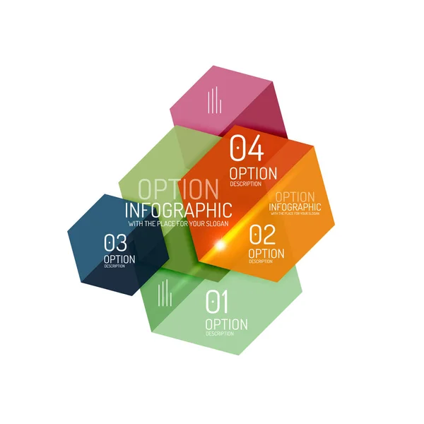 Πρότυπα διαγράμματος infographic Hexagone — Διανυσματικό Αρχείο