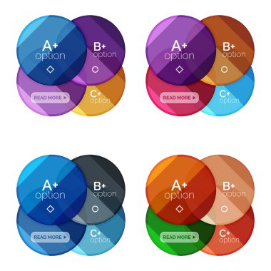 Küme seçenekleri ile yuvarlak Infographic afiş