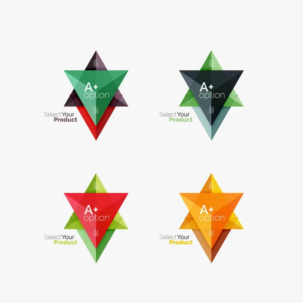 Ensemble de modèles d'infographie d'entreprise géométriques triangulaires — Image vectorielle