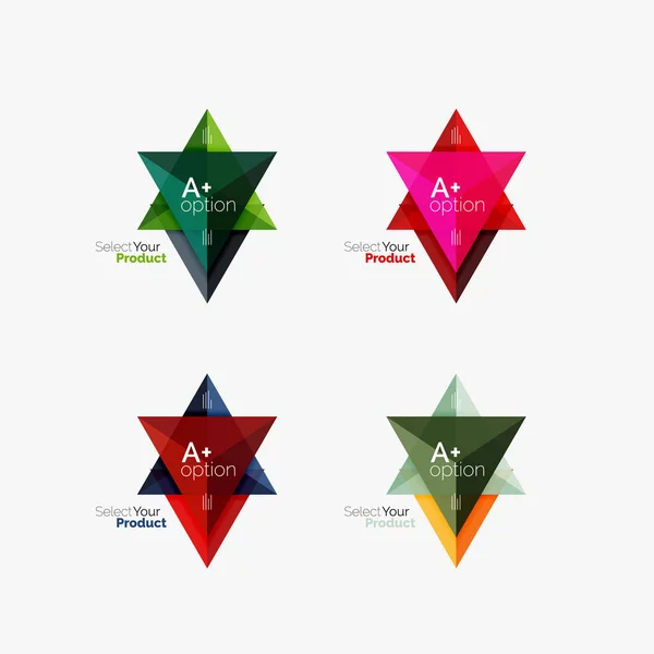 Set driehoek geometrische sjablonen voor zakelijke infographic — Stockvector