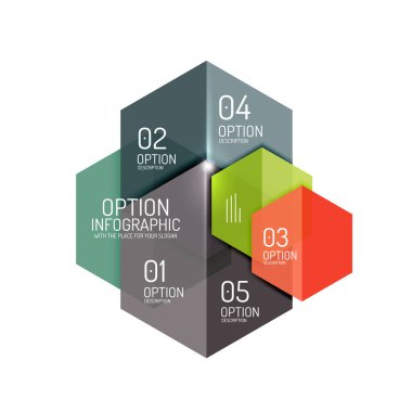 Hexagone Infographic diyagramı şablonları