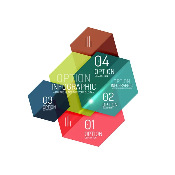 Plantillas modernas infográficas - formas geométricas — Vector de stock
