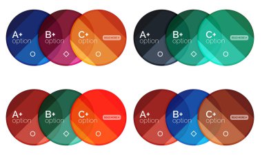 Küme seçenekleri ile yuvarlak Infographic afiş