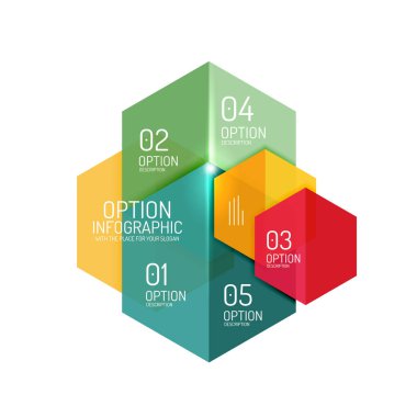 Hexagone Infographic diyagramı şablonları
