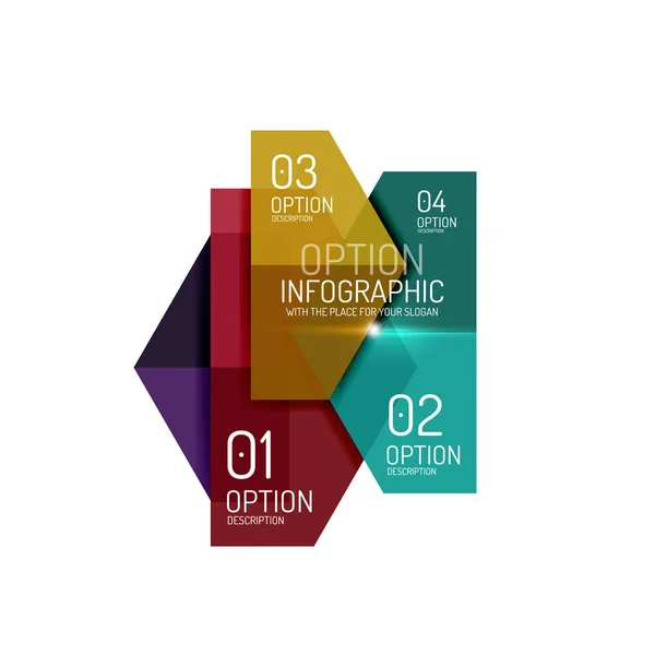 Modelos de infográficos de botão de opção de negócios de papel — Vetor de Stock