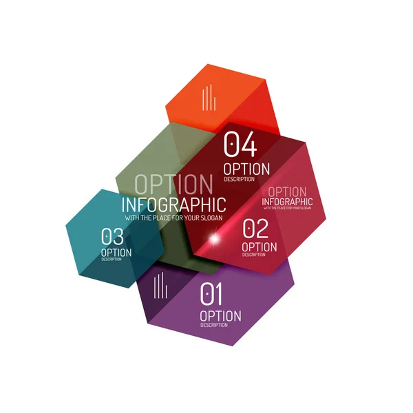 Hexagone infographic 다이어그램 템플릿 — 스톡 벡터