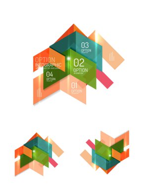 Soyut geometrik kağıt grafik düzenleri kümesi
