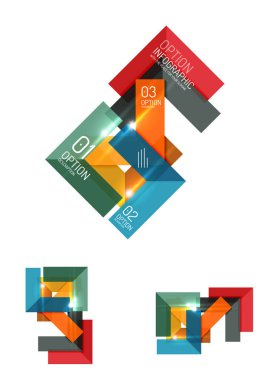 Soyut geometrik kağıt grafik düzenleri kümesi