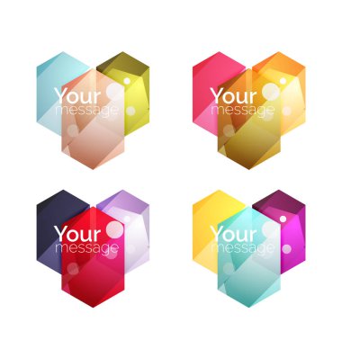 İçeriğiniz için vektör parlak boş kutuları kümesi