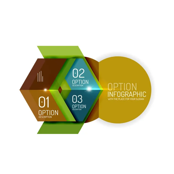 Abstrakter Hintergrund, geometrische Infografik-Optionsvorlagen — Stockvektor