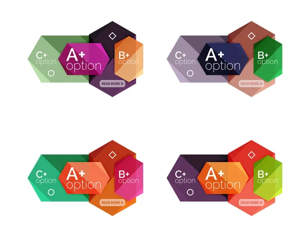 Ensemble de boîtes de contenu d'infographie abstraite vectorielle — Image vectorielle