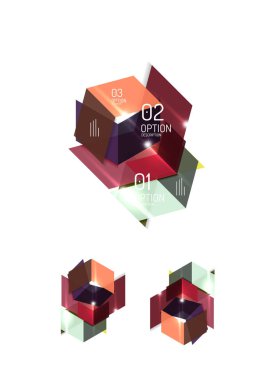 Soyut kağıt geometrik Infographic şablonları